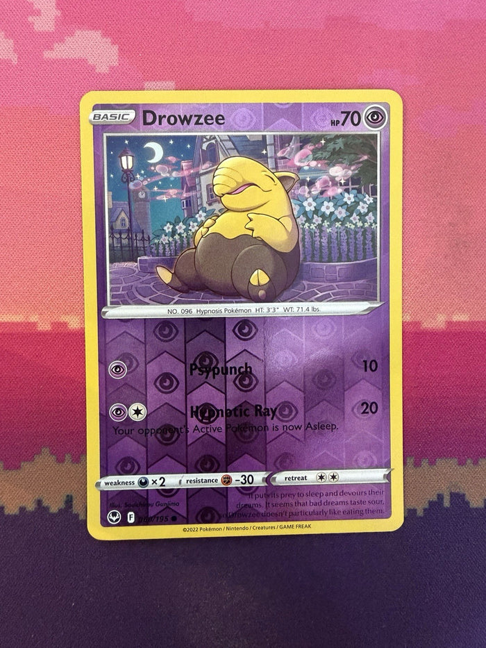 Pokemon Card Drowzee Silver Tempest Reverse Holo 060/195 Near Mint