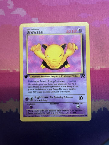 Pokemon Card Drowzee Team Rocket 1st Edition Common 54/82 Near Mint