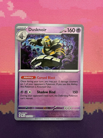 Pokemon Card Dusknoir Prismatic Evolution Master Ball Reverse Holo 037/131 NM