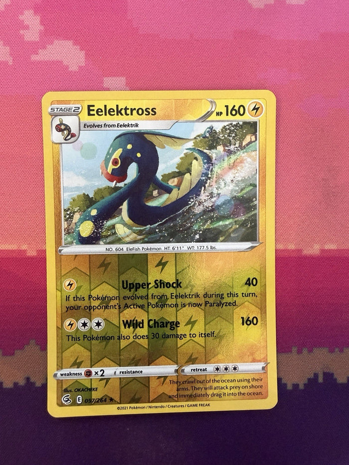 Pokemon Card Eelektross Fusion Strike Reverse Holo Rare 097/264 Near Mint