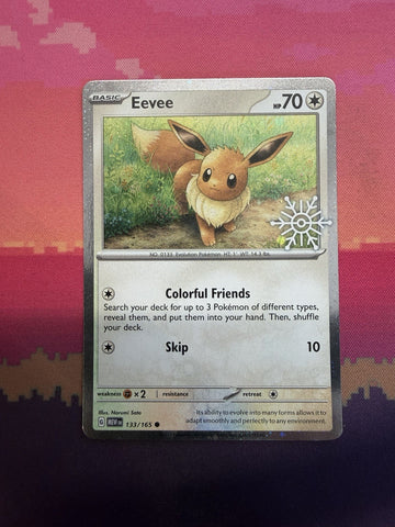 Pokemon Card Eevee Advent Calendar Snowflake STAMP 133/165 Near Mint