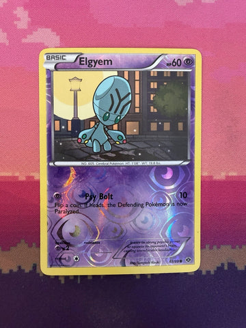 Pokemon Card Elgyem Next Destinies Reverse Holo Common 61/99 Near Mint