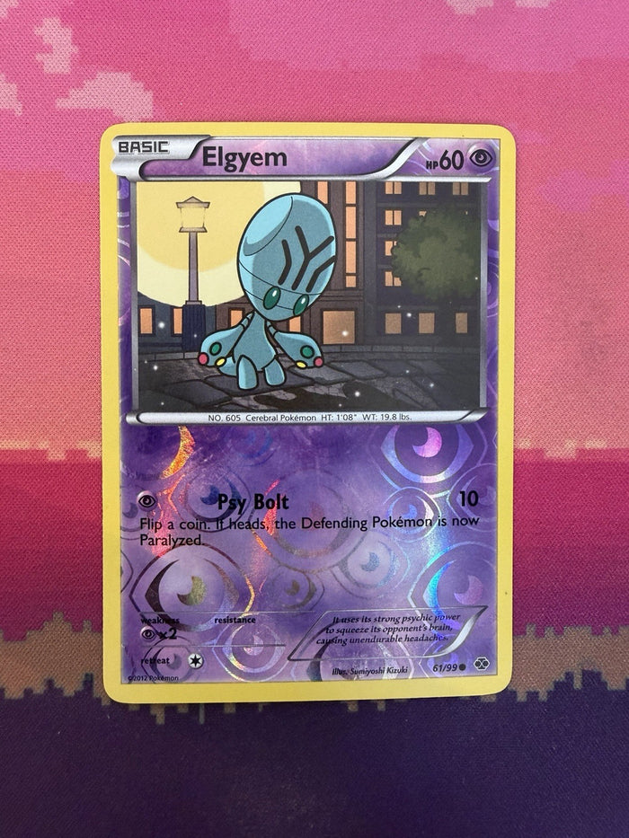 Pokemon Card Elgyem Next Destinies Reverse Holo Common 61/99 Near Mint