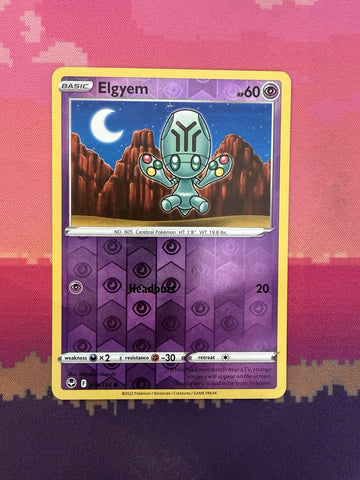 Pokemon Card Elgyem Silver Tempest Reverse Holo Common 079/195 Near Mint