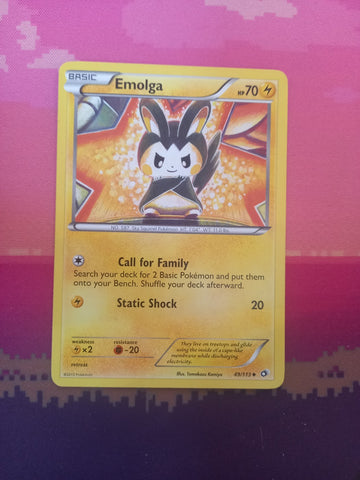 Pokemon Card Emolga Legendary Treasures 49/11 Near Mint