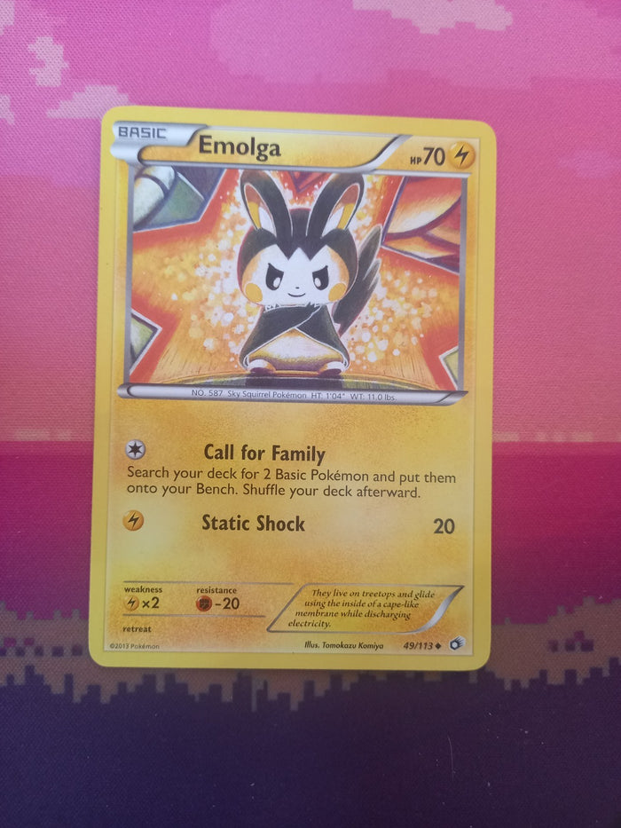 Pokemon Card Emolga Legendary Treasures 49/11 Near Mint