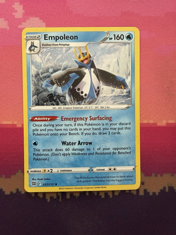 Pokemon Card Empoleon Brilliant Stars Cosmo Holo 037/172 Near Mint