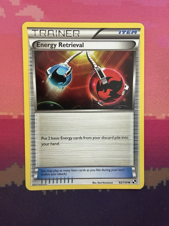 Pokemon Card Energy Retrieval Black & White 92/114 Near Mint