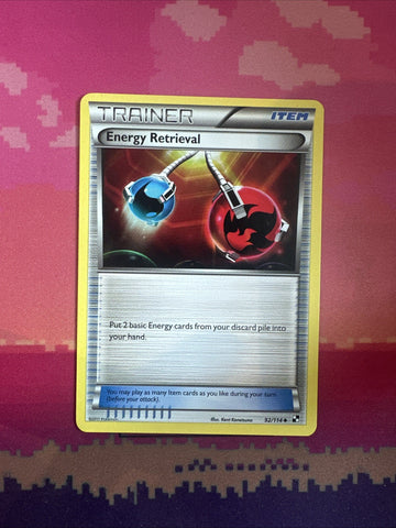 Pokemon Card Energy Retrieval Black & White 92/114 Near Mint