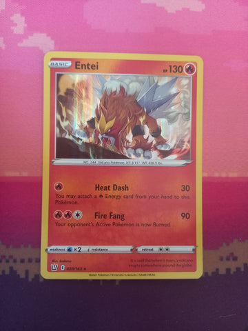 Pokemon Card Entei Battle Styles Holo 020/163 Near Mint