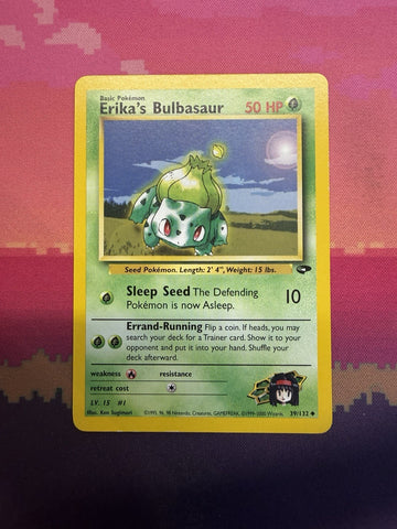 Pokemon Card Erika's Bulbasaur Gym Challenge Uncommon 39/132 Near Mint