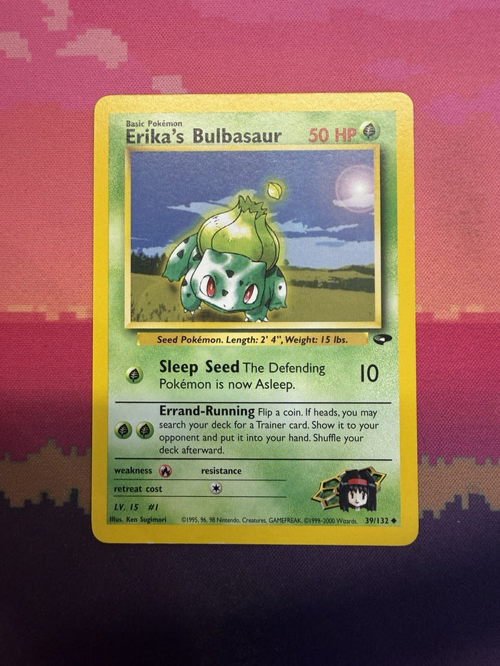 Pokemon Card Erika's Bulbasaur Gym Challenge Uncommon 39/132 Near Mint