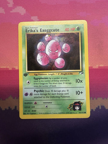 Pokemon Card Erika's Exeggcute Gym Heroes 1st Edition Common 77/132 Near Mint
