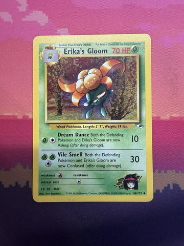 Pokemon Card Erika's Gloom Gym Heroes Uncommon 46/132 Near Mint