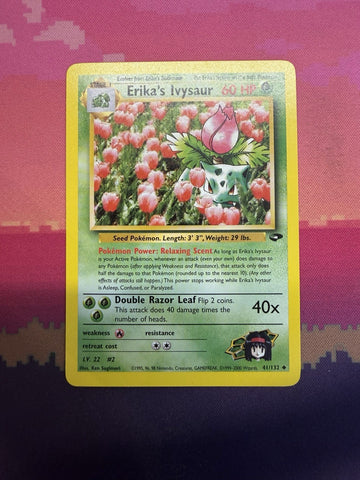 Pokemon Card Erika's Ivysaur Gym Challenge 1st Edition Uncommon 41/132 Near Mint
