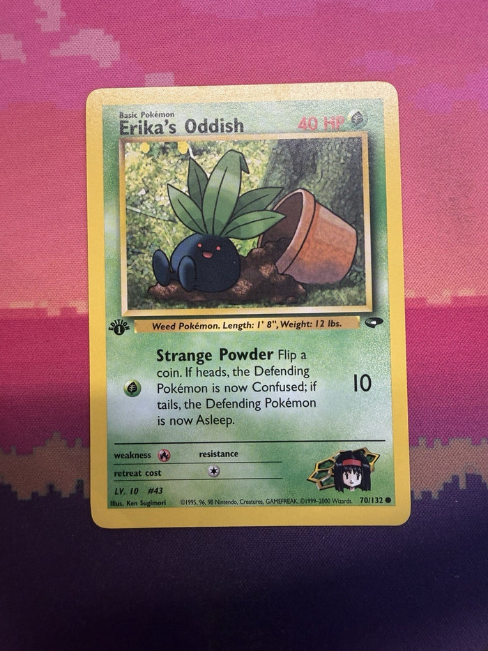 Pokemon Card Erika's Oddish Gym Challenge 1st Edition Common 70/132 Near Mint