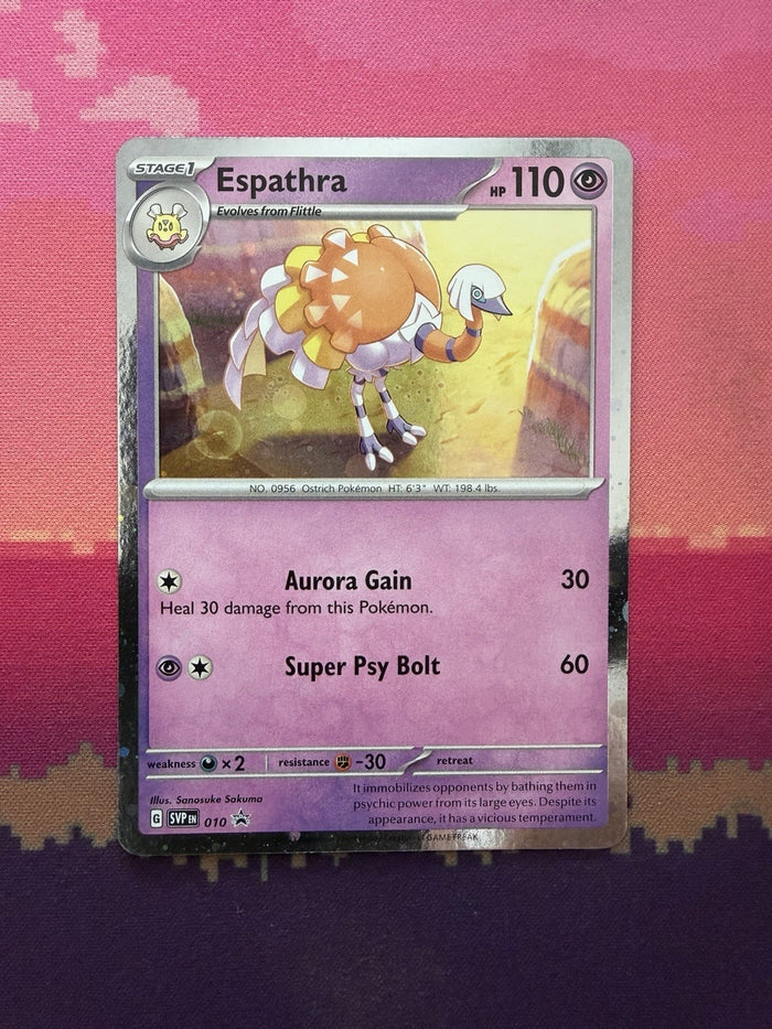 Pokemon Card Espathra Black Star Promo 010 Cosmo Holo Near Mint