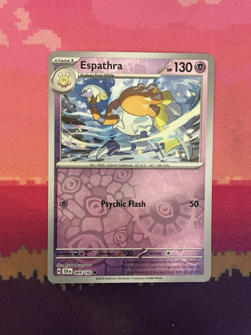 Pokemon Card Espathra Stellar Crown Reverse Holo Common 069/142 Near Mint