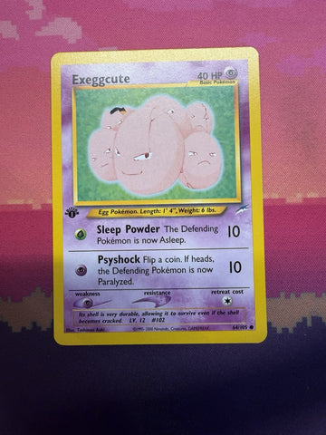 Pokemon Card Exeggcute Neo Destiny 1st Edition Common 64/105 Near Mint