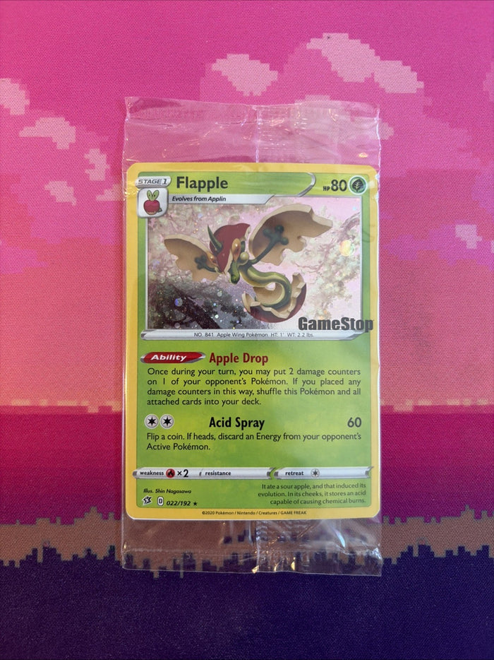 Pokemon Card Flapple Game Stop Promo STAMPED 022/192 SEALED Near Mint
