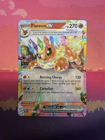 Pokemon Card Flareon ex 014/131 Double Rare Prismatic Evolutions Near Mint
