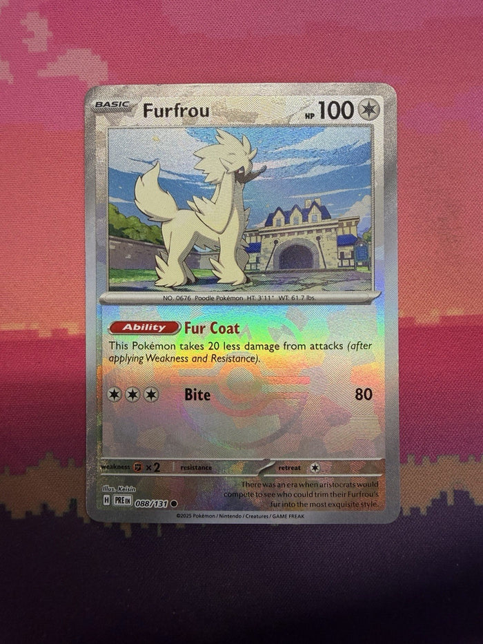 Pokemon Card Furfrou Prismatic Evolutions Masterball 088/131 Near Mint