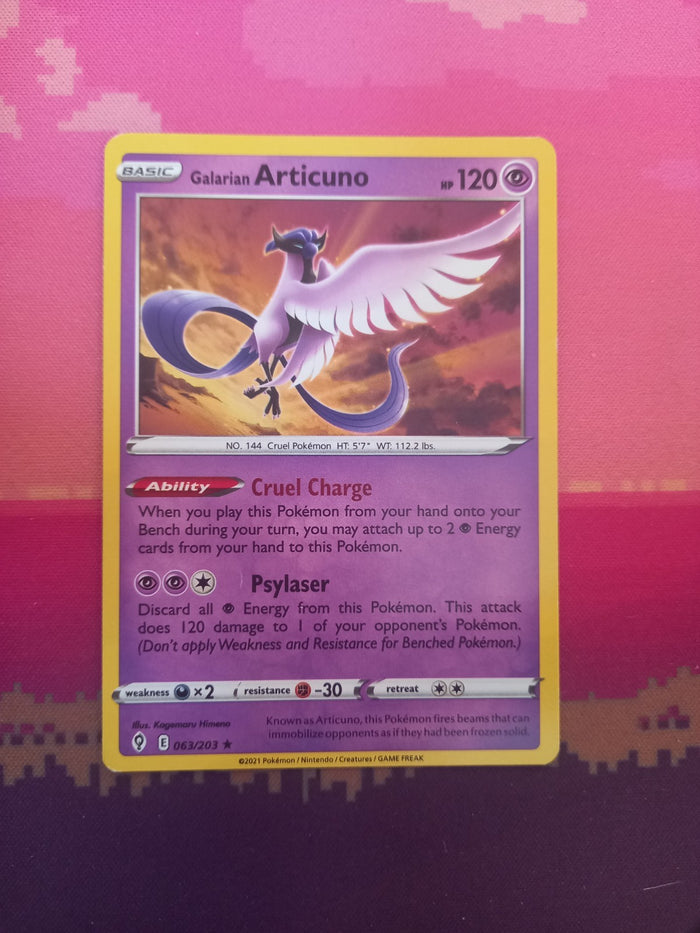 Pokemon Card Galarian Articuno Evolving Skies Deck Exclusive 063/203 Near Mint