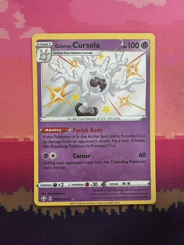Pokemon Card Galarian Cursola Shining Fates Shiny SV050/SV122 Near Mint
