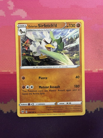 Pokemon Card Galarian Sirfetch'd Darkness Ablaze Cracked Ice Holo 098/189 NM