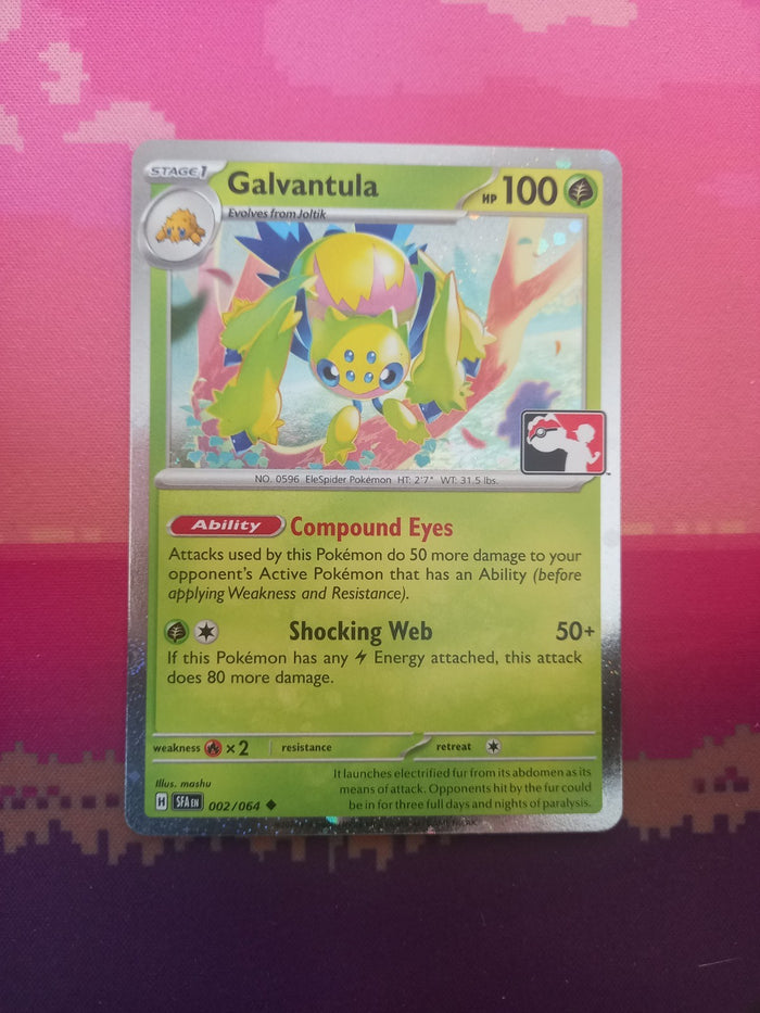Pokemon Card Galvantula Shrouded Fable Prize Pack Cosmo Holo 002/064 Near Mint