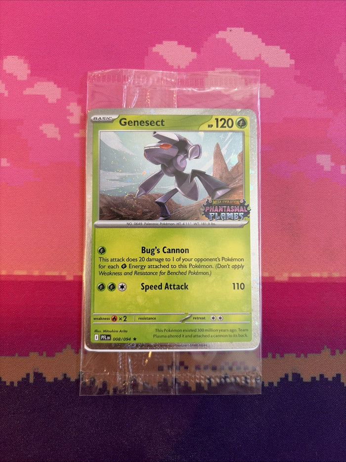 Pokemon Card Genesect Phantasmal Flames STAMPED Promo 008/094 SEALED Near Mint