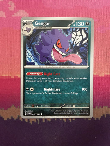 Pokemon Card Gengar Paldean Fates Uncommon 057/091 Near Mint
