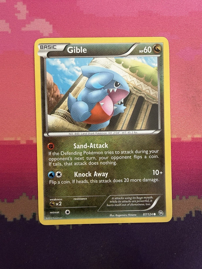 Pokemon Card Gible Dragons Exalted Common 87/124 Near Mint