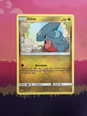 Pokemon Card Gible Ultra Prism Common 96/156 Near Mint