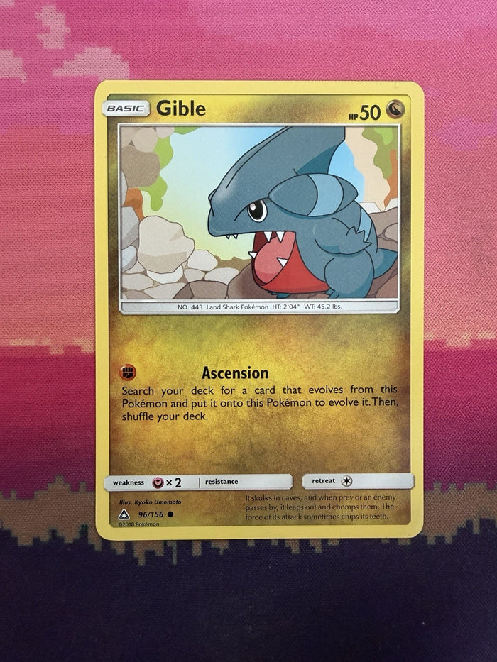 Pokemon Card Gible Ultra Prism Common 96/156 Near Mint