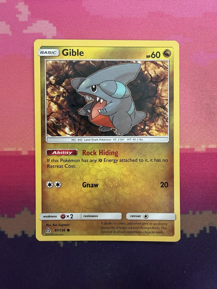 Pokemon Card Gible Ultra Prism Common 97/156 Near Mint