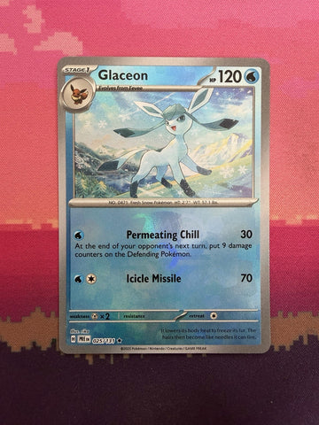 Pokemon Card Glaceon Prismatic Evolutions Masterball 025/131 Near Mint