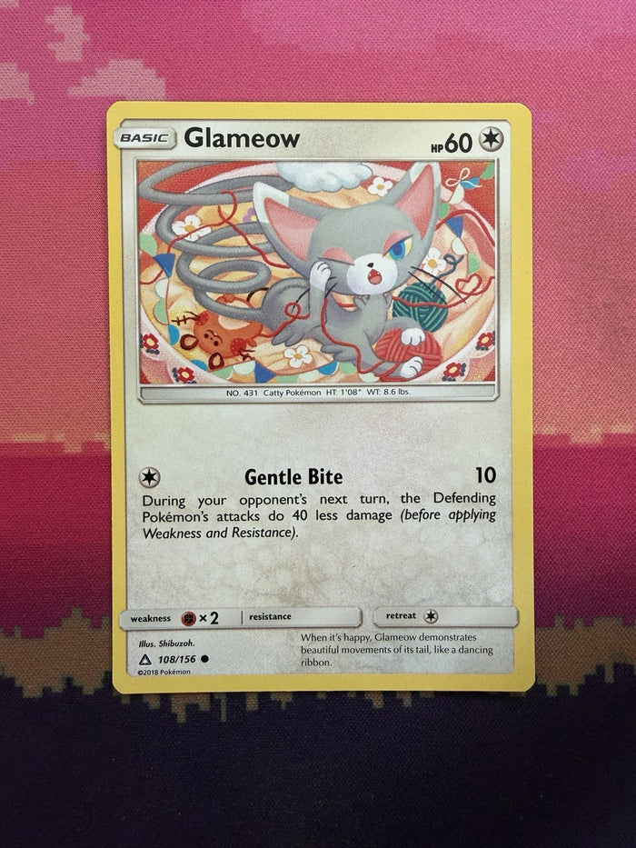 Pokemon Card Glameow Ultra Prism Common 108/156 Near Mint