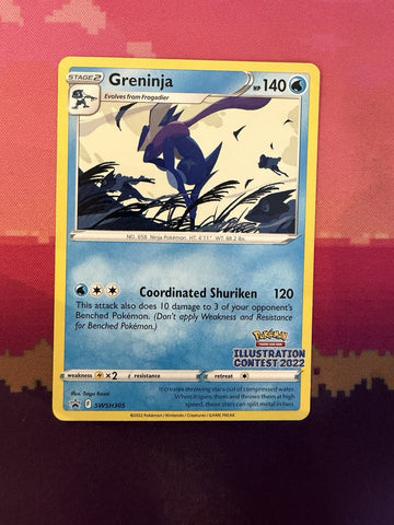 Pokemon Card Greninja Black Star Promo Illustration Contest 2022 SWSH305 NM