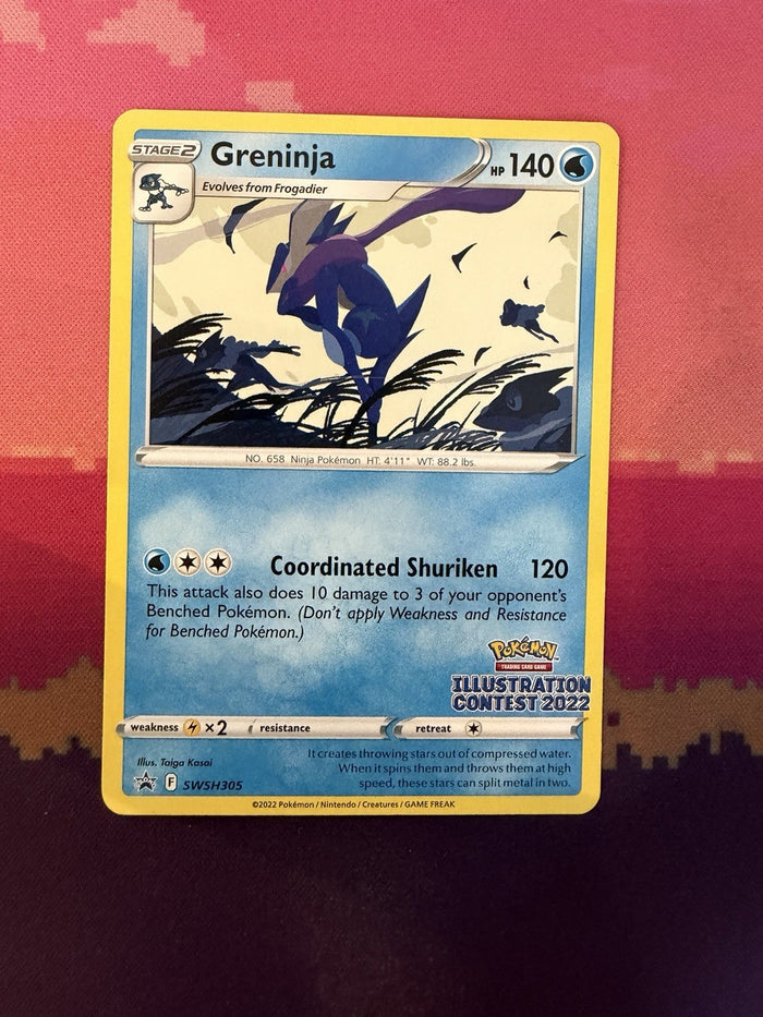 Pokemon Card Greninja Black Star Promo Illustration Contest 2022 SWSH305 NM