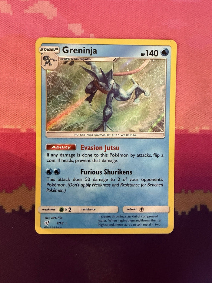 Pokemon Card Greninja Detective Pikachu Holo Rare 9/18 Near Mint