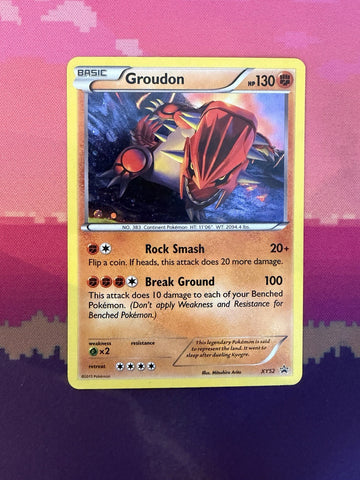 Pokemon Card Groudon Black Star Promo Cosmo Holo XY52 Near Mint