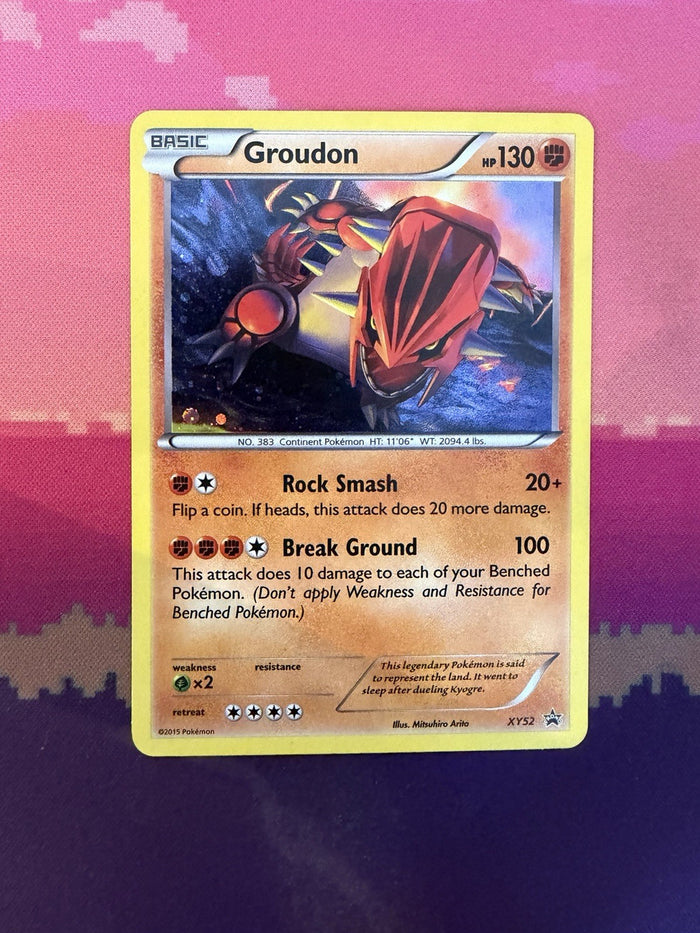 Pokemon Card Groudon Black Star Promo Cosmo Holo XY52 Near Mint