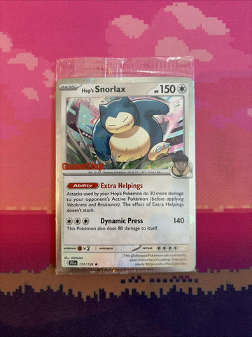 Pokemon Card Hop's Snorlax Game Stop Promo STAMPED 117/159 SEALED Near Mint