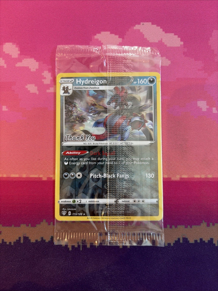 Pokemon Card Hydreigon Thank You STAMPED Promo 110/189 SEALED Near Mint
