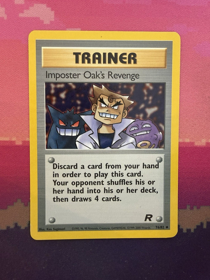 Pokemon Card Imposter Oak's Revenge Team Rocket 76/82 Near Mint