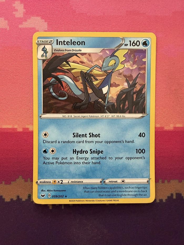 Pokemon Card Inteleon Sword & Shield Cracked Ice Holo 059/202 Near Mint
