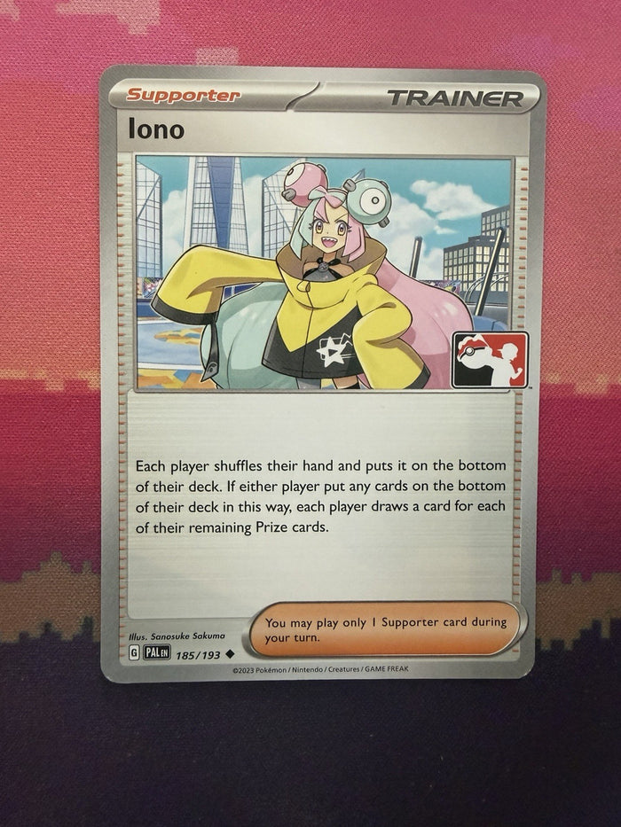 Pokemon Card Iono Paldea Evolved Prize Pack Stamp 185/193 Near Mint