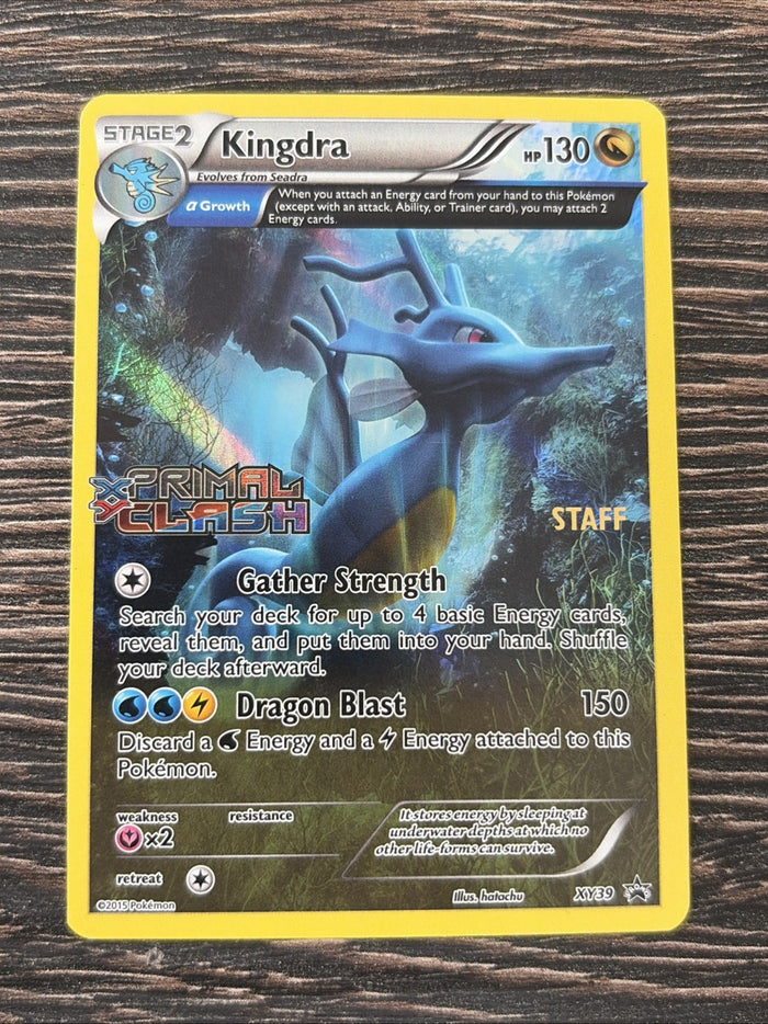 Pokemon Card Kingdra XY39 STAFF Promo Black Star Promo (2) Light Play Condition