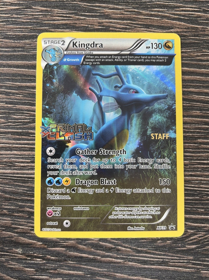 Pokemon Card Kingdra XY39 STAFF Promo Black Star Promo (1) Light Play Condition